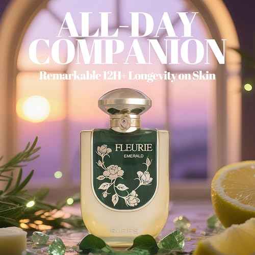 Riiffs Fleurie Emerald Women's Gourmand Perfume Eau de Parfum - Vanilla, Caramel, Floral, Lemon Luxury Scent with 24H Longevity | 3.4 Fl Oz 80% Vol Seductive Edible Fragrance