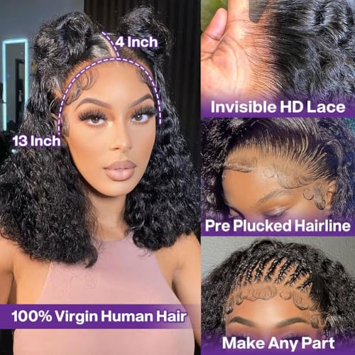 Deep Wave BOB Wig Human Hair 13x4 HD Lace Front Glueless