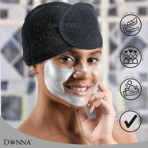 DONNA Deluxe Foam Hair Wrap with Olive Oil & Vitamin E - Adjustable Mesh & Foam for Sleep or Styling