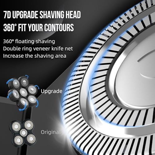 Electric Razor Replacement Blades, 7 Heads Wet Dry Beard Shaver Replacement Blade for Bald Men, compatible with E-Hunter AE7130 Electric Shavers
