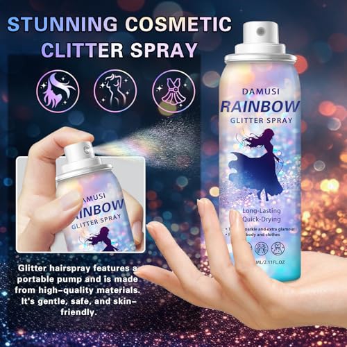 Silver Holographic Body Glitter Spray – Hair & Shimmer