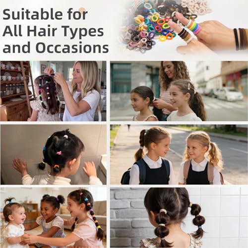 Myweal 500PCS Baby Hair Ties No Damage, Toddler Hair Bands for Little Girls - 20 Mixed Colors