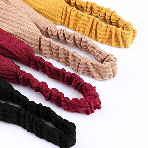 DRESHOW 10 Pack Make Up Headbands for Women Knit Vintage Cross Elastic Head Wrap Hair Accessories