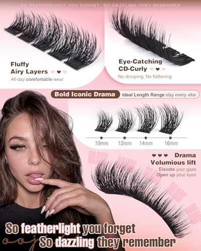 Wispy Lash Clusters 10-16mm CD Curl Fluffy Eyelash Extensions