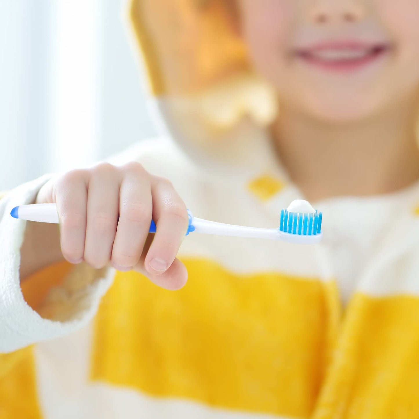 Bokon 100 Pcs Toothbrush for Kids Individually Wrapped Children Soft Disposable Manual Toothbrush Bulk Panda Travel with Bristle Rubber Handle for School Daycare Oral Hygiene