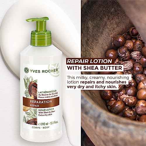 Yves Rocher Repair Lotion for Extra Dry Skin | Hand and Body Lotion to Repair & Nourish |13.1 fl oz