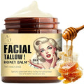 Beef Tallow for Skin - Facial Tallow Honey Balm, Natural Anti-Aging Moisturizer with Coconut Oil, Honey & Vitamin E