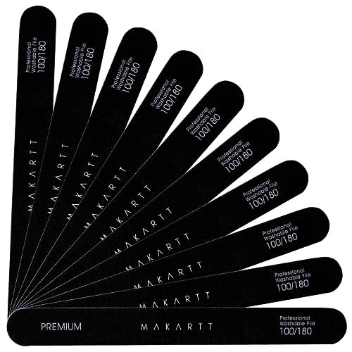 Makartt Nail File 100/180 Grit - 10pc Emery Board Set
