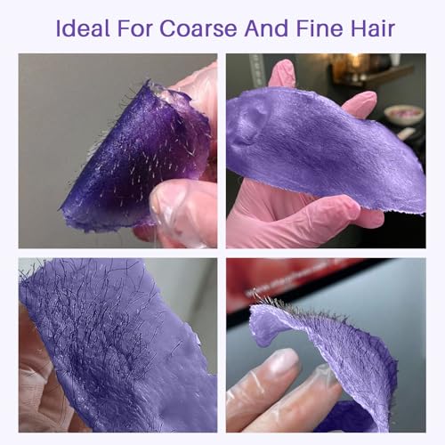 BLITZWAX Lavender Hard Wax Beads for Hair Removal - 1lb Coarse Hair Formula - Painless Wax for Sensitive Skin, Face, Full Body, Bikini - At-Home Waxing Beads for Women Men