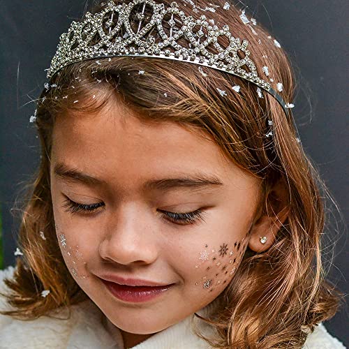 SNOWFLAKE EYE JEWEL set of 10 premium waterproof metallic silver and white snowflake temporary jewelry foil face Flash Tattoos - Party Favors, Party Supplies, Holiday parties, snow, winter party