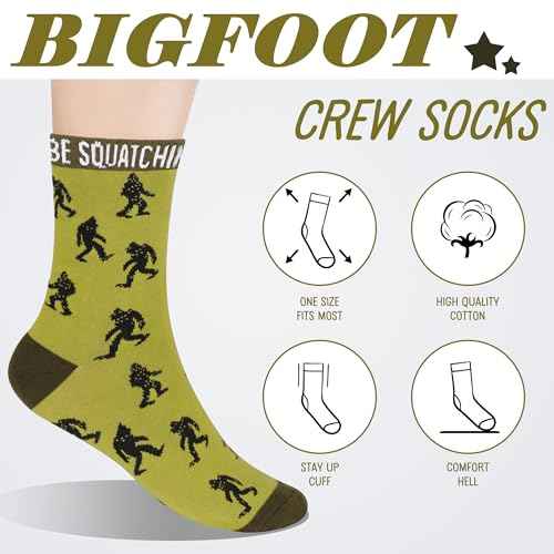 JoycuFF Bigfoot Gifts Big Foot Sasquatch Gifts for Men Sasquatch Lovers Gift Funny Idea for Birthday Gift Christmas Gifts with Big Foot Toiletry Bag Mug Socks Candle Stickers for Him