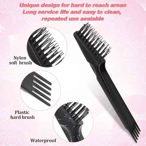 Hairbrush Cleaner Tool Set, 4 PCS Hair Brush Cleaner Rake Comb Cleaning Brush Mini Comb Cleaner Hairstylist Essentials Embedded Tool for Home and Salon Use Removing Hair Dust (4 Style)