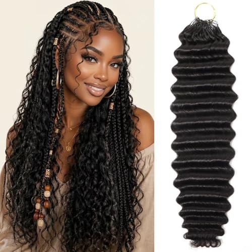 Invisible Knots 20 Inch Human Crochet Hair - 55g Seamless Deep Wave