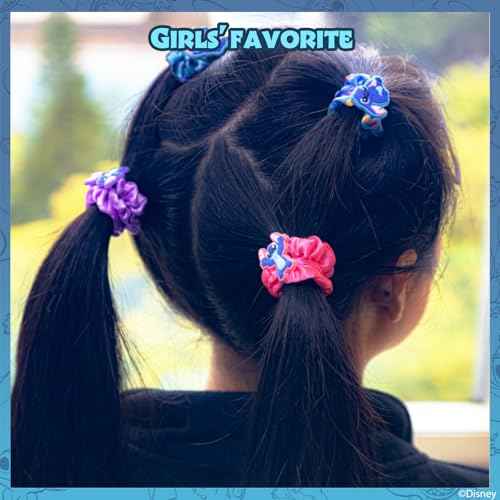 Stitch 6 Piece Hair Scrunchie Set, Hair Accessories for Girls, School Rewards Party Favors, Stocking Stuffer, Birthday Gift, Spa Days, Makeovers, Ages 3 and up, by Townley Girl