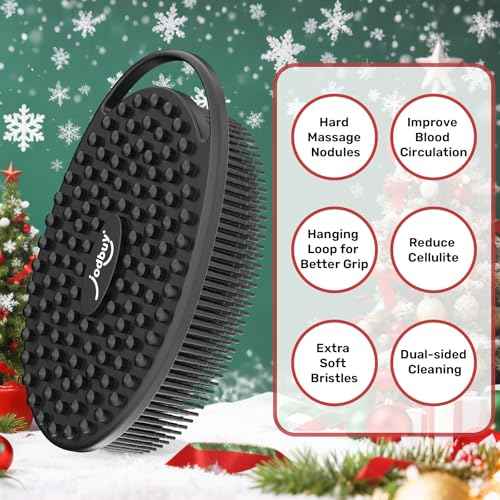 Silicone Body Scrubber - Perfect Christmas Stocking Stuffers for Men, Women, Kids & Teens| Bulk Stocking Stuffers Gift Idea, Exfoliating Bath Brush, Fun Stocking Stuffers Candy Alternative 2025
