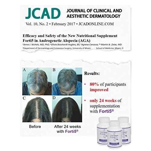 Quintessence Forti5 Hair Growth Nutritional Supplement and Vitamins with 5 Plus1 Key Substances, 1 Month Supply - 60 Caps.