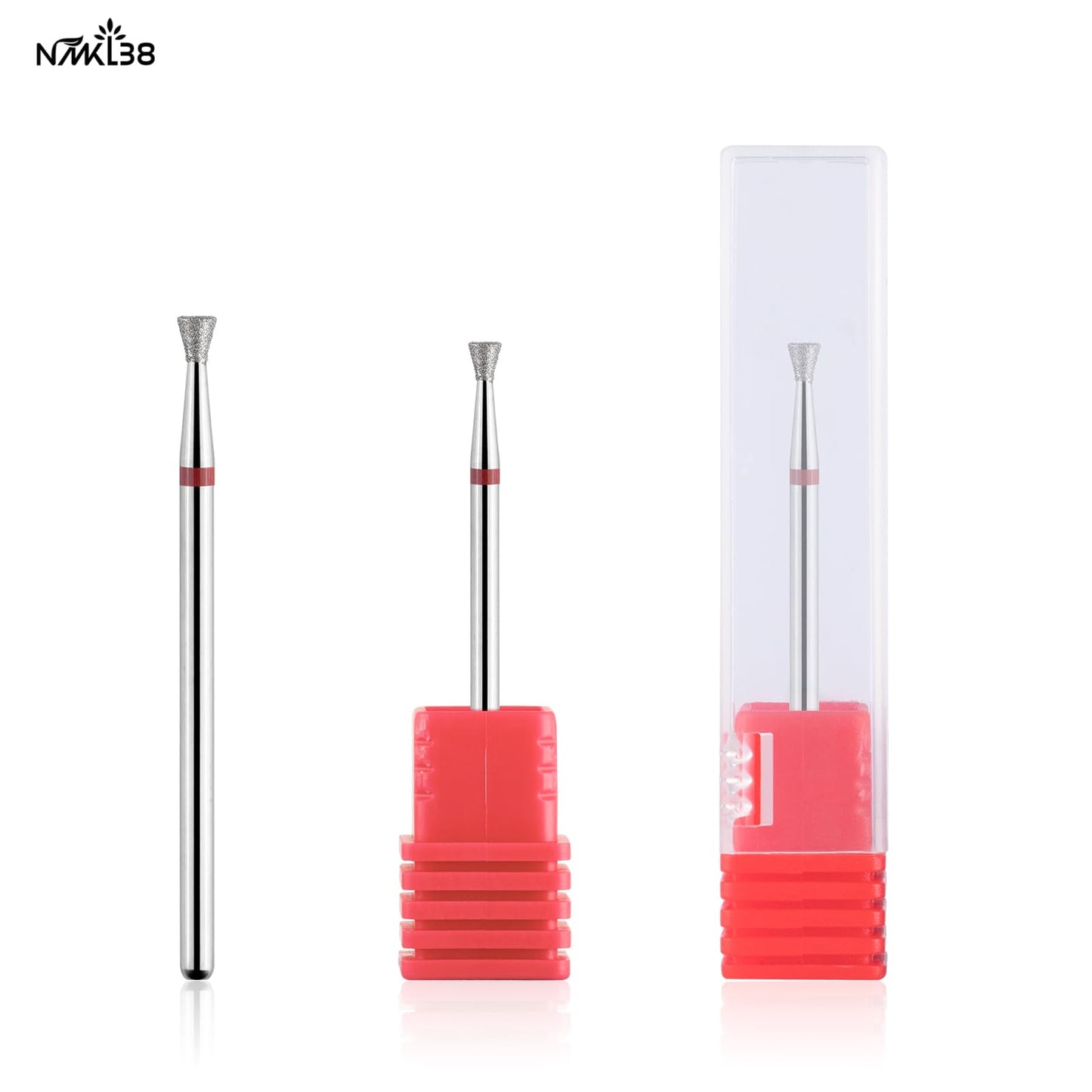 NMKL38 3/32" Tapered Diamond Nail Drill Bit Rotary Cuticle Clean Burr Nail Art File for Electric Drill Machine Manicure Pedicure Tool (03D-F)