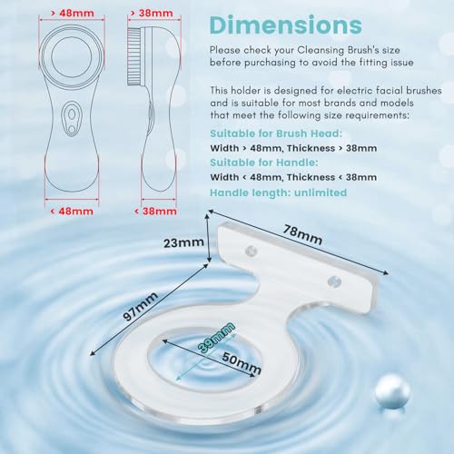 Acrylic Holder for Electric Face Scrubbers - Compatible with COSLUSCLSEVXY, TOUCHBeauty, WOVAZUS,Mia 2 Face Scrubber Stand, Waterproof & Durable Wall-Mounted Organizer