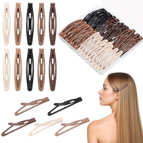 40Pcs Metal Snap Hair Clips Barrettes, 5 Colors