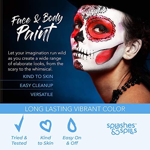 Face and Body Paint Cream, 30ml - Pretend Costume and Dress Up Makeup by Splashes & Spills (White)