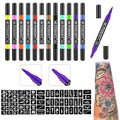 Ponhey Temporary Tattoo Markers Kit with 67 Stencils, Skin-Safe