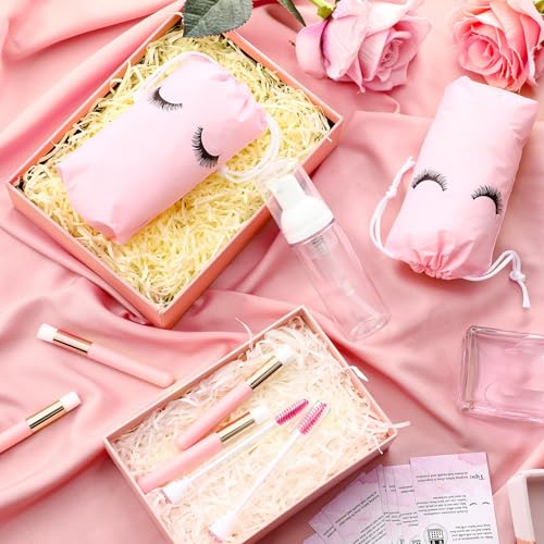 Eyelash Extension Aftercare Set with Brushes, Mascara Tubes & Travel Bag