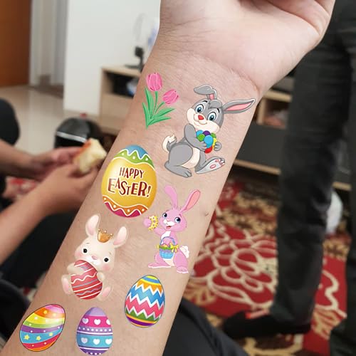 Easter Temporary Tattoos for Kids - 10 Sheets