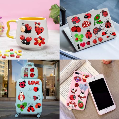 96 Pre-Cut Ladybug Temporary Tattoos for Kids