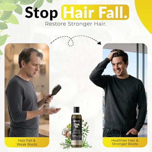 Jannaat 7-in-1 Hair Growth Oil with Rosemary & Tea Tree, 8 Fl Oz