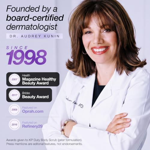 DERMAdoctor KP Bump Eraser Body Scrub 8oz Unscented - 10% AHAs + PHAs for Rough Skin