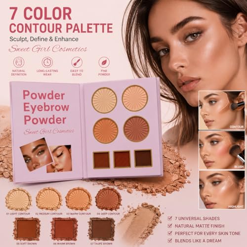 5-in-1 Makeup Palette Book with Eyeshadow, Blush & Contour