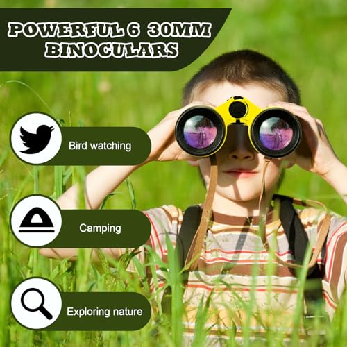 Libima 24 Pcs Binoculars for Kids Educational Compact Kids Binoculars with Neck String Toddler Binoculars for Boys Girls Learning Bird Watching Camping Hiking Travel Safaris Birthday Gifts (Black)