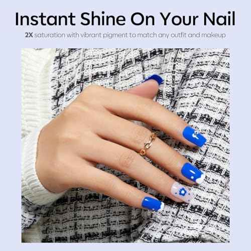 modelones Blue Gel Nail Polish,15 ML Paulina Lapis Cobalt Blue Color Translucent 4th of July Gel Polish Soak Off UV LED Nail Art Gel Manicure Salon DIY Gifts