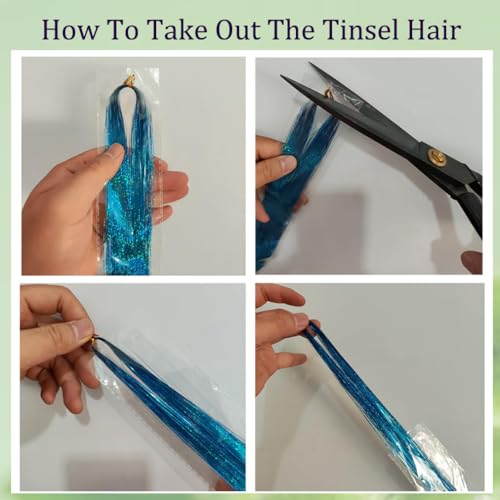 Purple Hair Tinsel Extensions Kit 48 Inch 1200 Strands