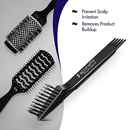 Spornette Ion Fusion Vent Brush 176 Bundle with Hair Brush Cleaner