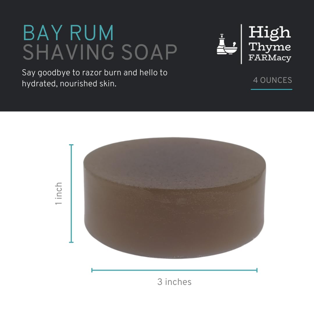 Bay Rum Shaving Soap Puck - Large 4 Ounce Bar of Bay Rum Soap for Shaving - 3 Inch Shave Puck - Bay Rum Shave Soap Puck in Travel Tin - Shave Soap for Men - Made in the USA (Bay Rum)