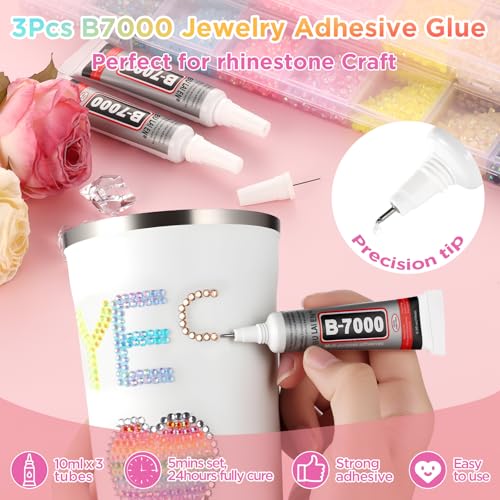 Zefy 40-Color Bedazzling Kit: 10000 Pcs 5mm Flatback Rhinestones