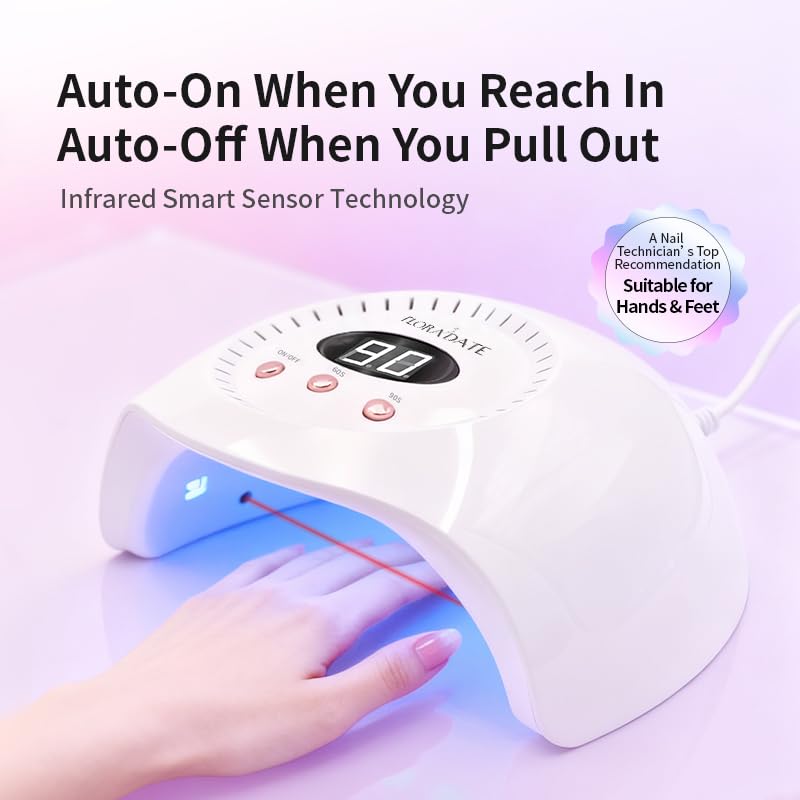 48W UV LED Nail Lamp with Smart Sensor & Adjustable Timers