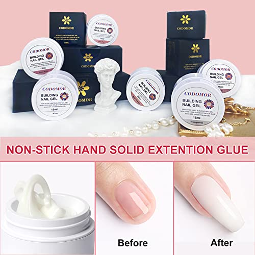 CODOMOR Solid Sculpture Gel Nail Extension,Non-Sticky Hand Nail Carving Gel, Non-stick-hand Builder Gel,Solid Nail Sculpture Building Gel Nail Charms Gel,Nail Art Modeling Gel 15m