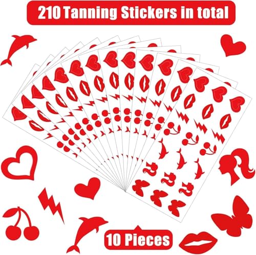Tanning Stickers 210 Pieces - Waterproof Body Tattoo Stickers