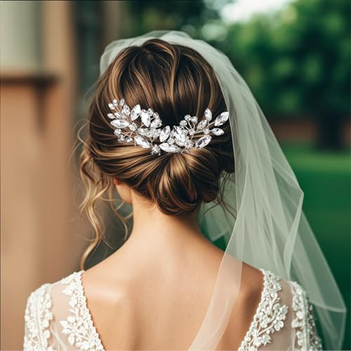 10-Pc Crystal Bridal Hair Pins Set Silver Rhinestone