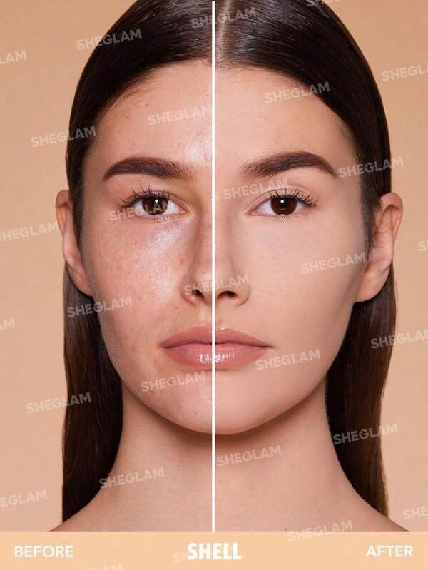 SHEGLAM Full Coverage Powder Foundation - Talc-Free, Oil-Control
