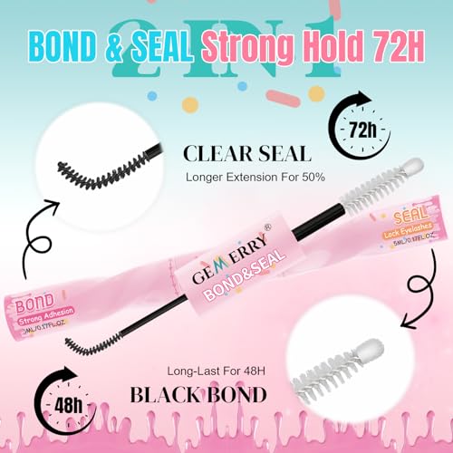 GEMERRY Lash Bond and Seal Waterproof Lash Cluster Glue Eyelash Glue for Eyelash Clusters DIY Use at Home