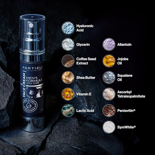 Particle 6-in-1 Face Cream for Men, Men¡¯s Daily Hydrating Moisturizer with Vitamin C, Jojoba Oil, Vitamin E & Hyaluronic Acid, Skin Care Routine, Healthy Skin Support, Pack of 1, 1.7 FL OZ