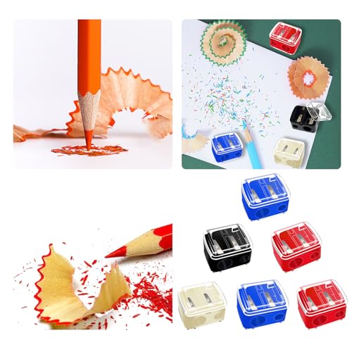 Plastic Makeup Pencil Sharpener Set - Dual Hole Portable Cosmetic Tool - 4 Colors