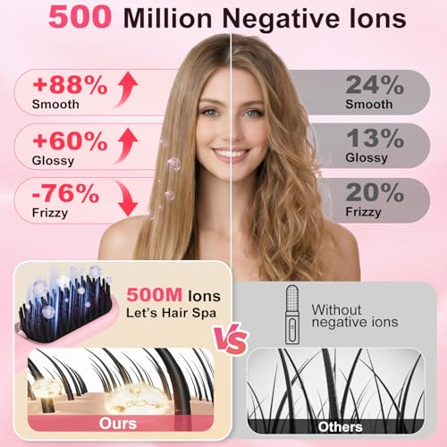 Cordless Hair Straightener Brush - Portable Ionic Frizz-Free Styling