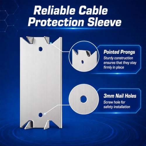 50 Pcs Nail Plates for Wood Studs - Alloy Cable and Pipe Protection Shields