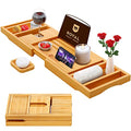Expandable Bamboo Bathtub Caddy Tray - Fits 29.5-43 in