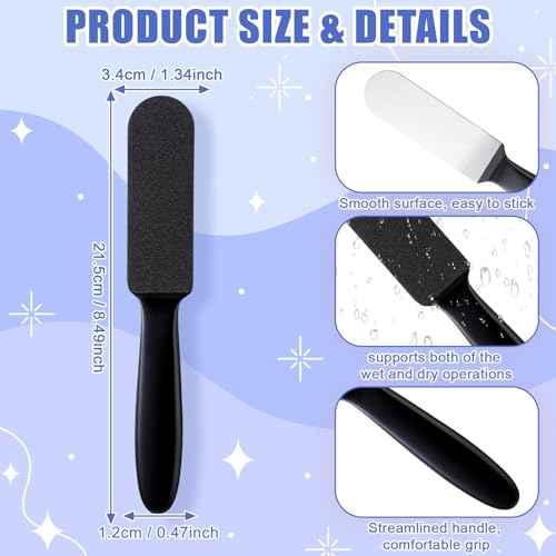 Mudder 2 Pieces Stainless Steel Pedicure Foot File Callus Remover Foot Scrubber Rasp with 20 Replaceable Coarse/Fine Double Side Reusable Pads for Care Cracked Skin Callus Remover Tool(Black)