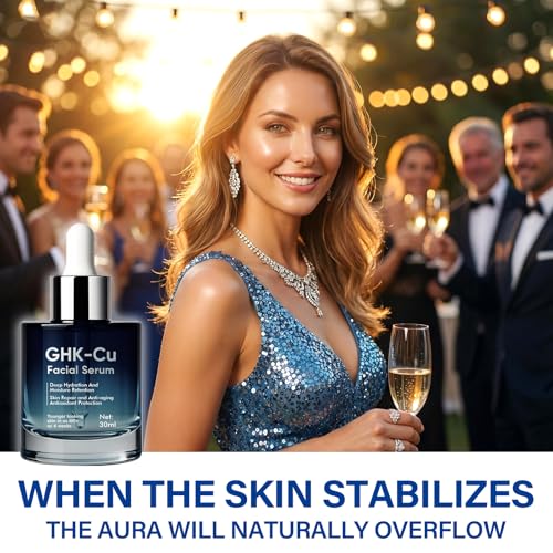 Copper Peptide Facial Serum - GHK-Cu, EGF & Hyaluronic Acid Anti-Aging Formula - Collagen Boosting Serum for Wrinkles, Firming & Hydration, 30ml